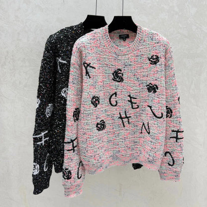 CC 26 Crew Neck Embroidered Logo Knit Sweater Wool 809408