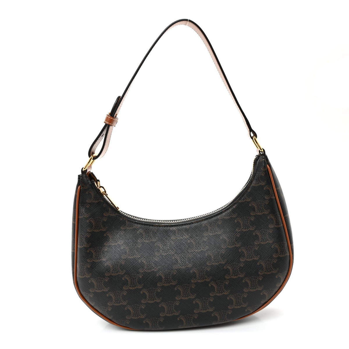 Triomphe Canvas Calfskin Ava Shoulder Bag Tan