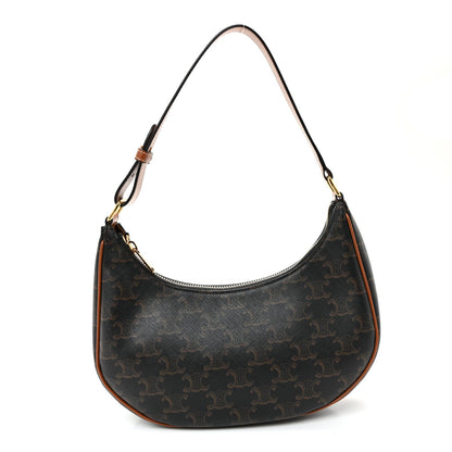Triomphe Canvas Calfskin Ava Shoulder Bag Tan