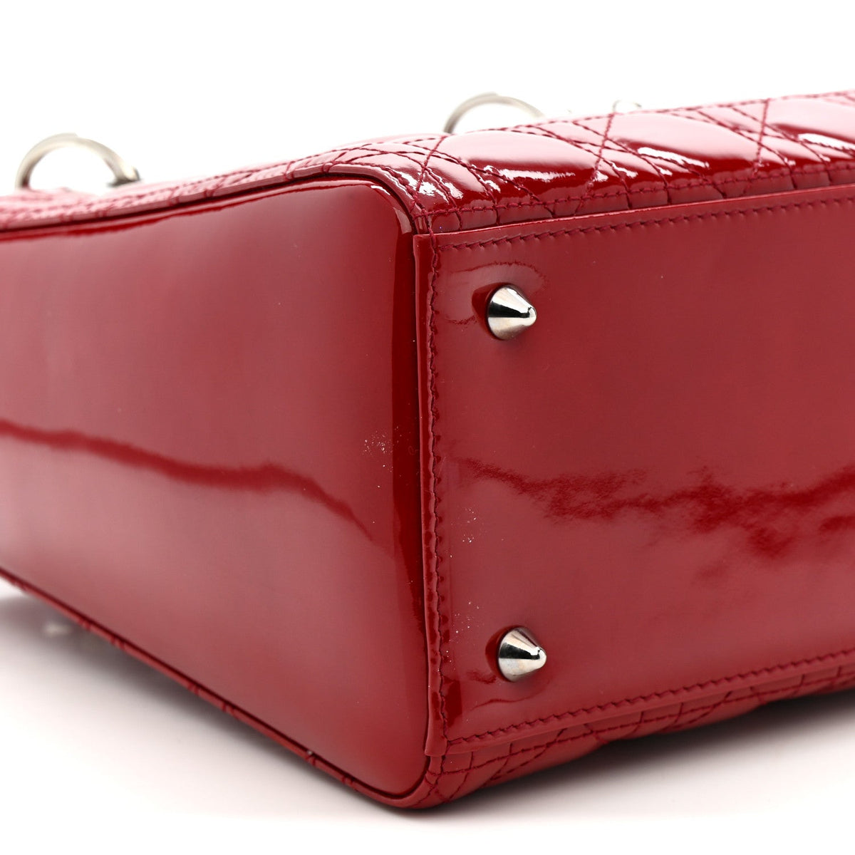 Patent Cannage Medium Lady Dior Red