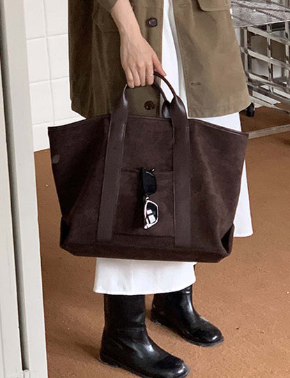 Simple Large Capacity Suede Tote Bag