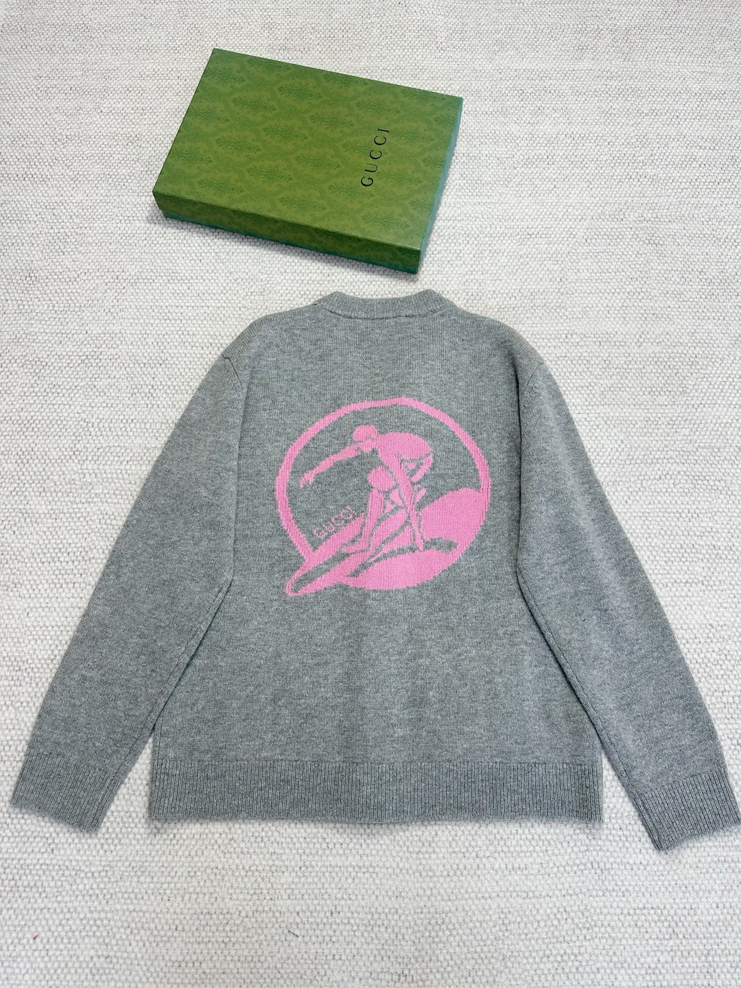 Gucci 2025 Cardigan With Intarsia Gray Wool Cashmere