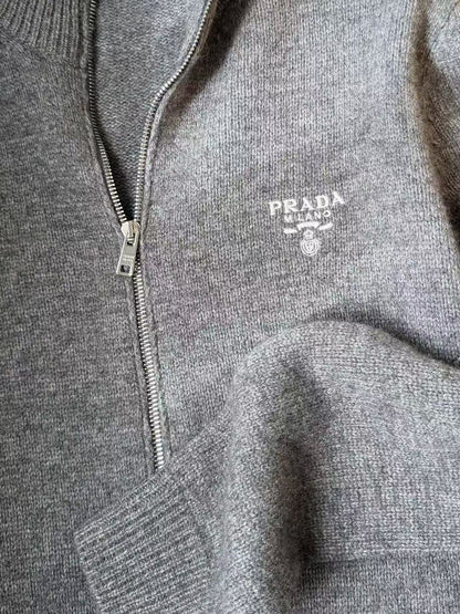 PRADA GRAY CASHMERE CARDIGAN