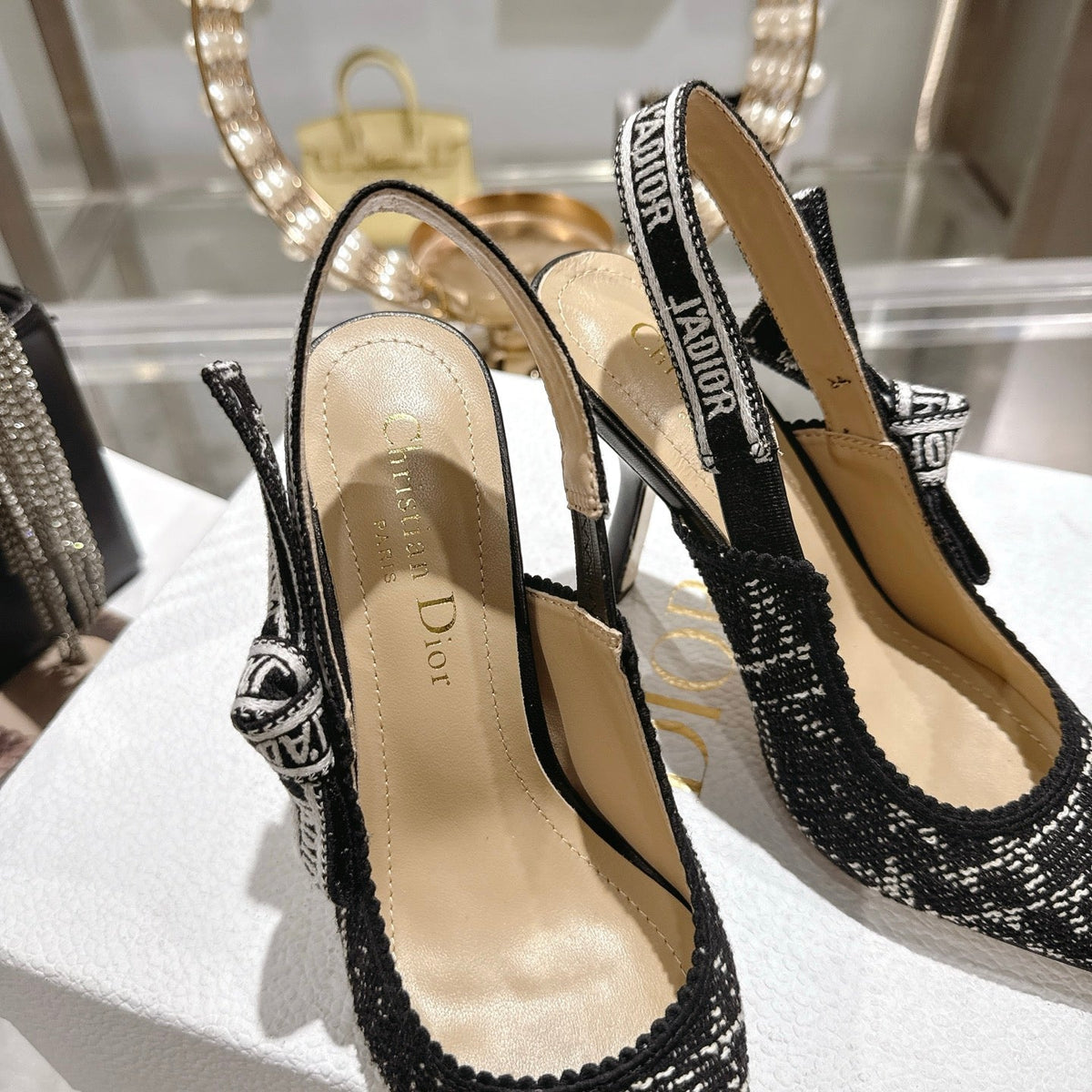 CD 26 Slingback 85mm Black Tweed 592231