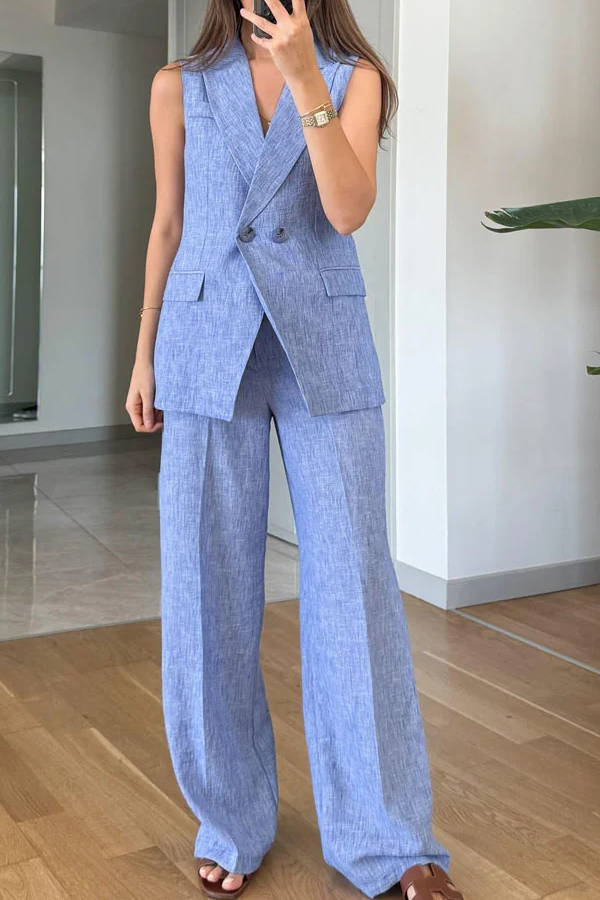 Fashion Lapel Vest \u0026 Pants Two-Piece Set