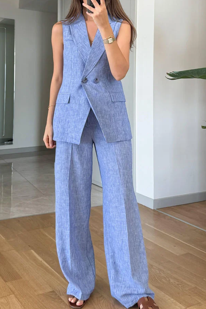 Fashion Lapel Vest \u0026 Pants Two-Piece Set