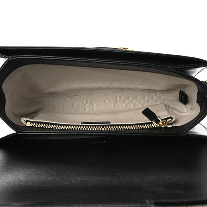 Azalea Calfskin Tri-Color Horsebit 1955 Shoulder Bag Mystic White Sun Oil Black