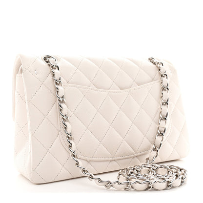 Caviar Quilted Small Double Flap White