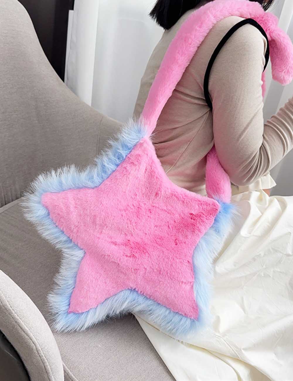 Cute Fuzzy Star-shaped Crossbody Shoulder Bag