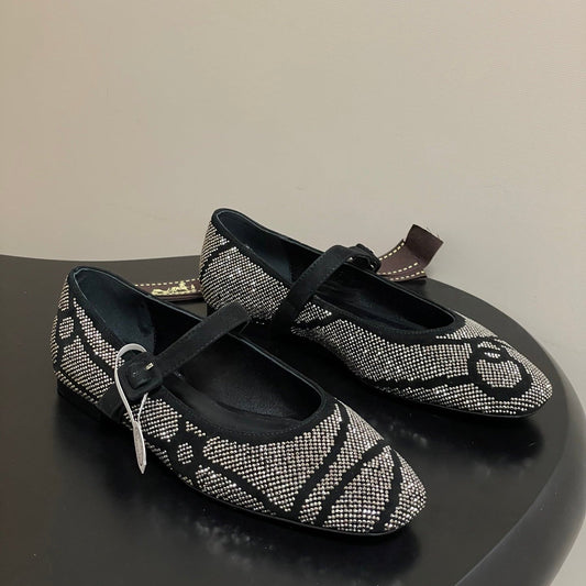 Hermes 26 Light Ballet Flat Metallic Gray in Suede 594342