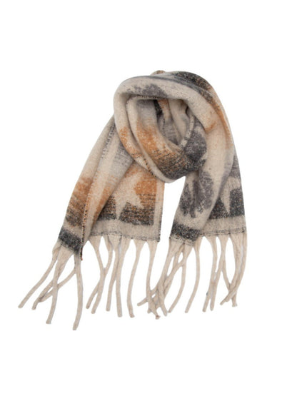 Scarvii - Winter Scarf with Star Jacquard and Tassels