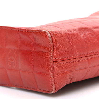 Lambskin Embossed CC Chocolate Bar Shoulder Bag Red
