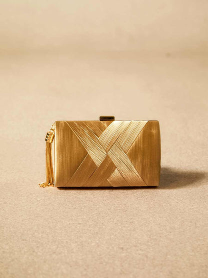 Isadora Textured Pattern Tassel Clutch Bag