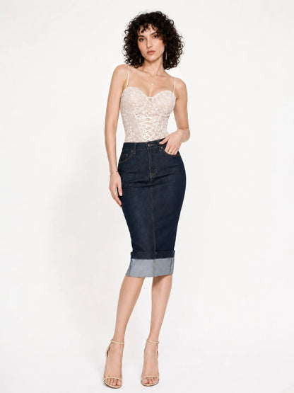 Ophira Retro Romantic Lace Fishbone Corset