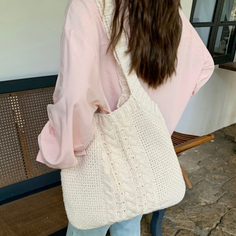Crochet Tote Bag Woven Bag Twist Handbag