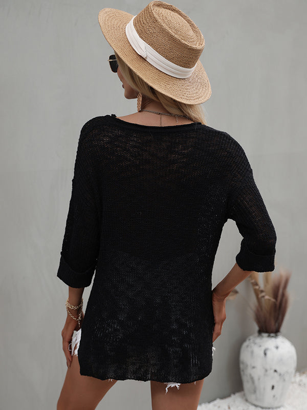 Simple Casual 4 Colors Sweater Top