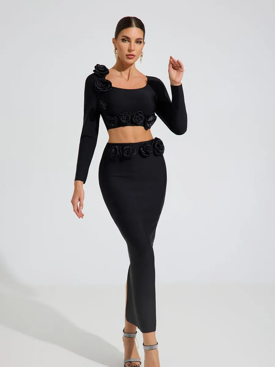 Giana Noir Rose Two Piece Set