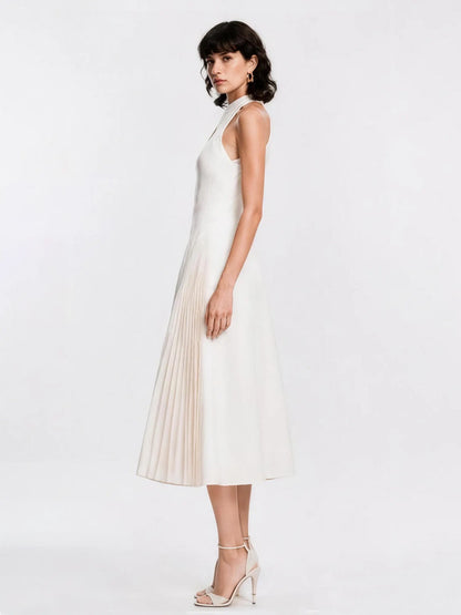 Persephone Pleated Sleeveless Midi Dress
