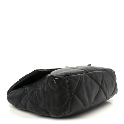 Lambskin Quilted Large Chanel 19 Flap Black