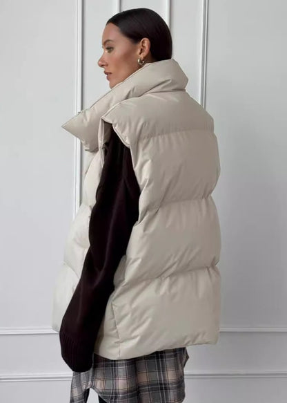 Padded Cotton Vest High Neck Sleeveless Design
