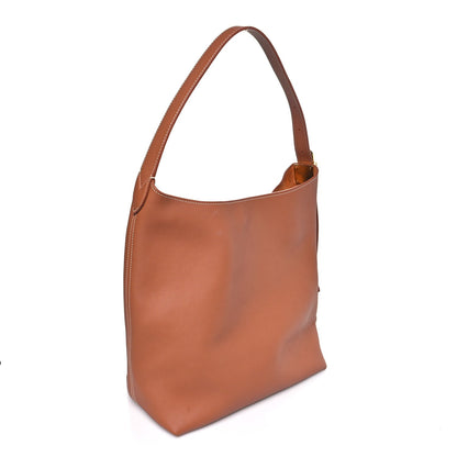Grained Calfskin Low Key Hobo MM Cognac