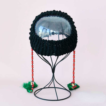 Autumn And Winter Embroidery Knitted Headbands, Women'S Warm Forehead Covers, Women'S Ethnic Style Hats