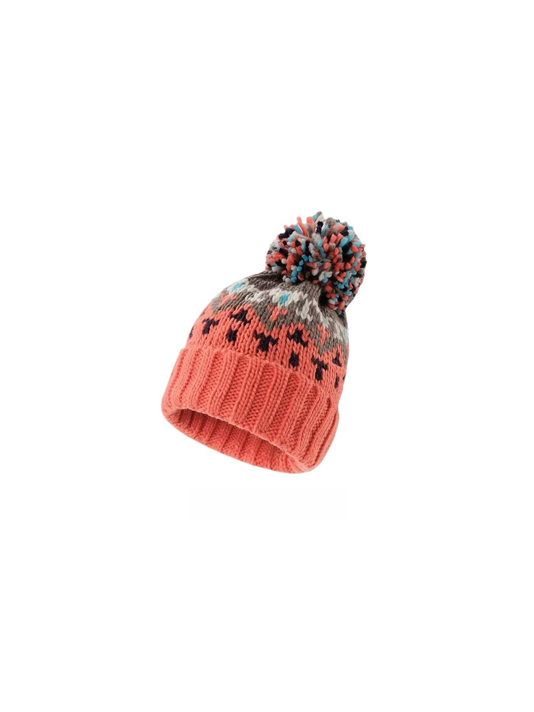 Haila - Winter Knitted Beanie with Colorful Pompom