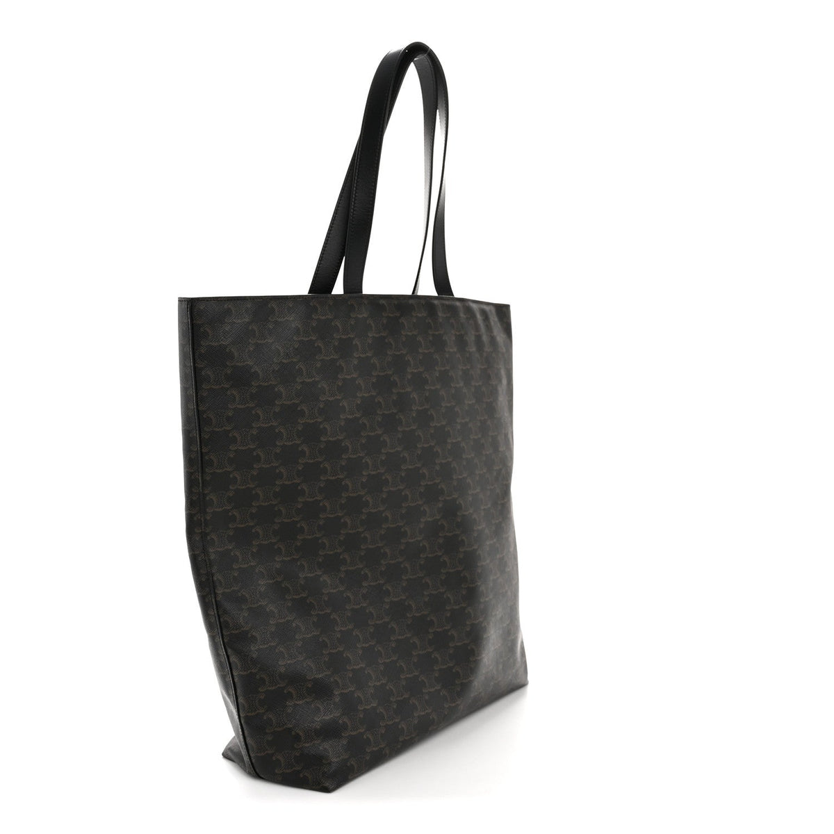 Triomphe Canvas Calfskin Wave Print Museum Bag Black