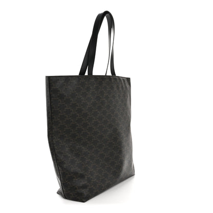 Triomphe Canvas Calfskin Wave Print Museum Bag Black
