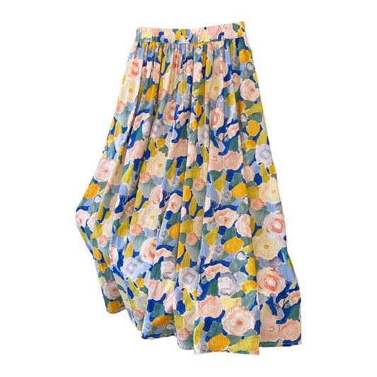 Troposa - Monet Floral A-Line Skirt - Charm &amp; Elegant