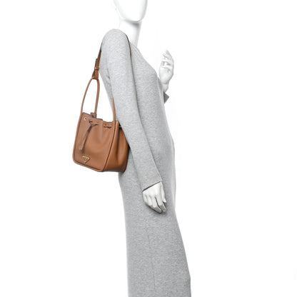 Soft Calfskin Mini Darling Bucket Bag Caramel
