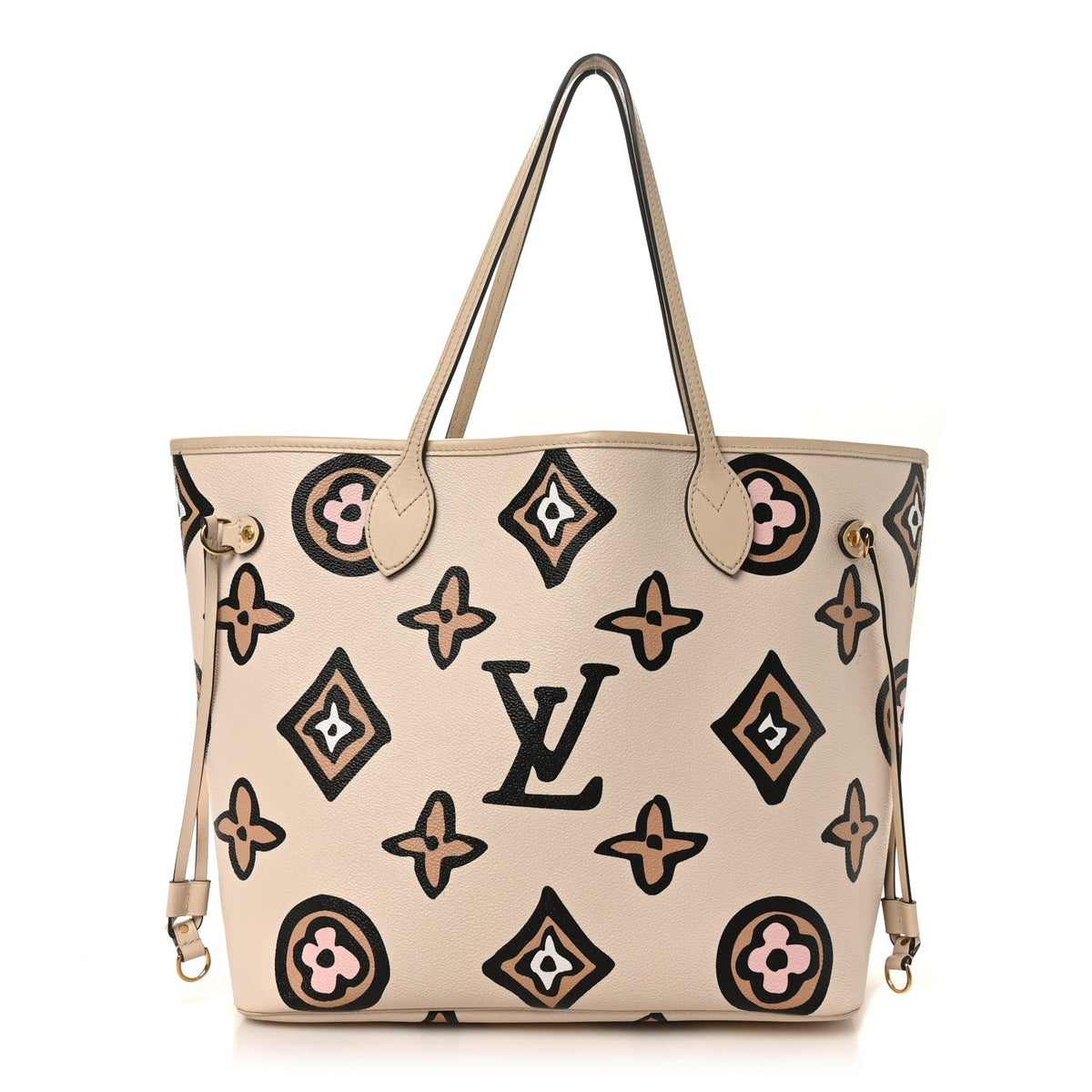 Monogram Giant Wild at Heart Neverfull MM Creme