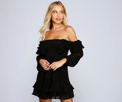 Everyday Chic Ruffled Mini Dress