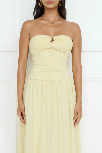 Enchanted Edit Strapless Maxi Dress Yellow