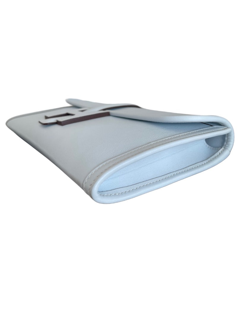 Hermès H Ice blue Jige Leather Clutch
