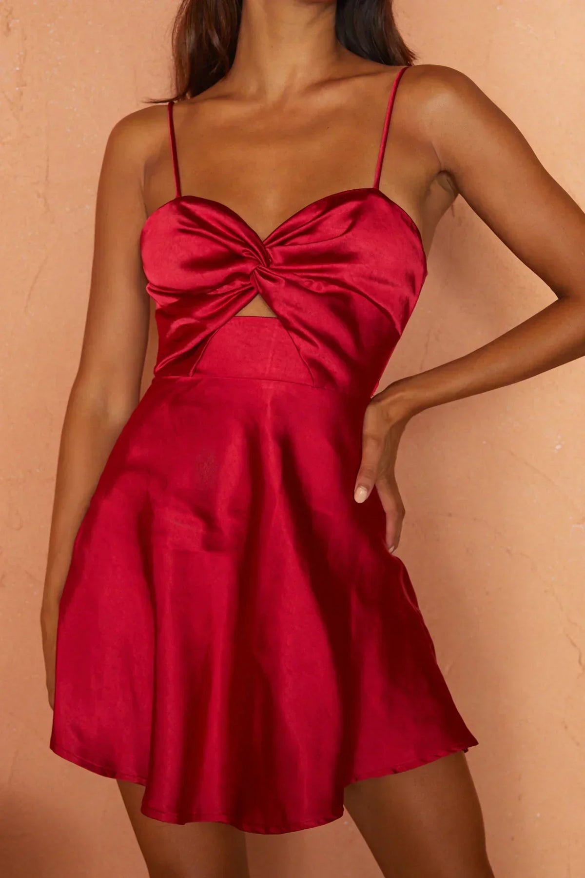 Cozumel Twist Bust Mini Dress Red