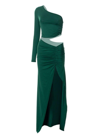 Abra One Shoulder Cutout Maxi Dress