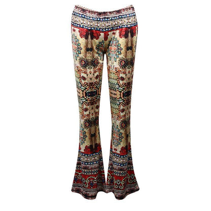 Hippie Elastic Stretch Boho Flare Pants