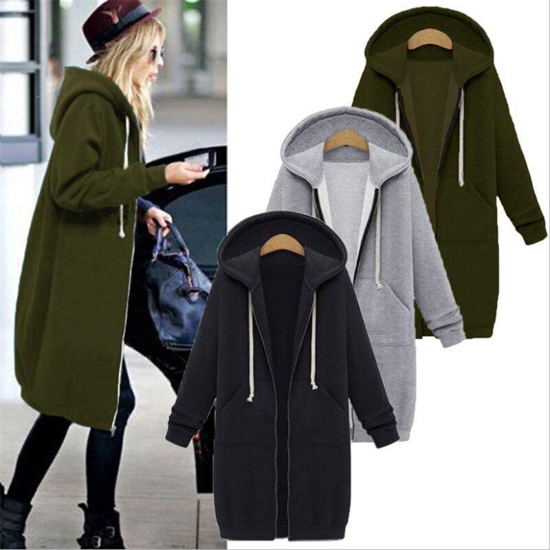 Autumn Winte Women Casual Long Zipper Hooded Jacket Hoodies Sweatshirt Vintage Plus Size 5Xl Pink Outwear Hoody Coat Clothing
