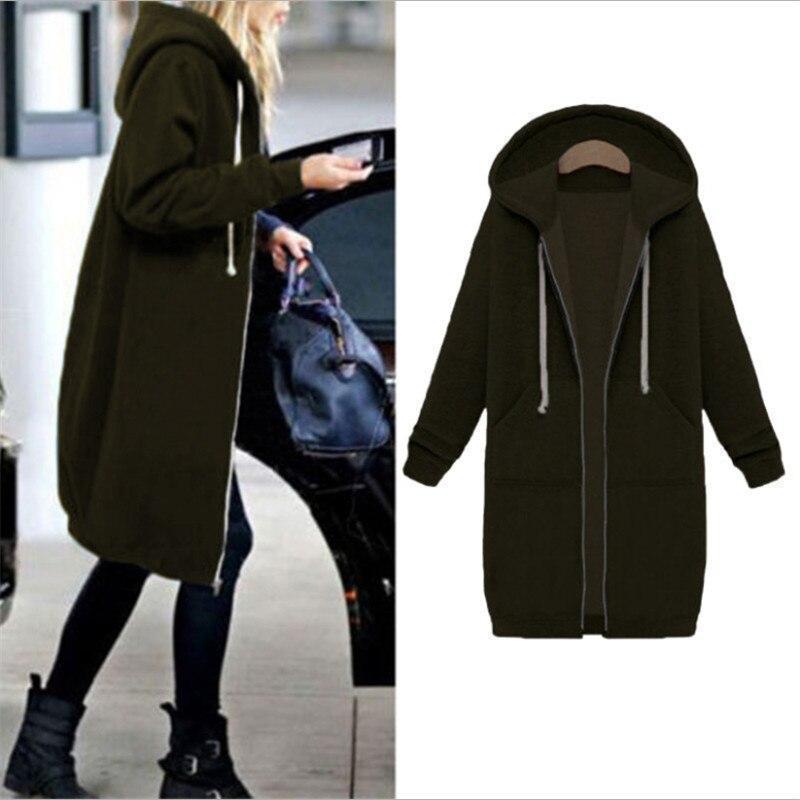 Autumn Winte Women Casual Long Zipper Hooded Jacket Hoodies Sweatshirt Vintage Plus Size 5Xl Pink Outwear Hoody Coat Clothing