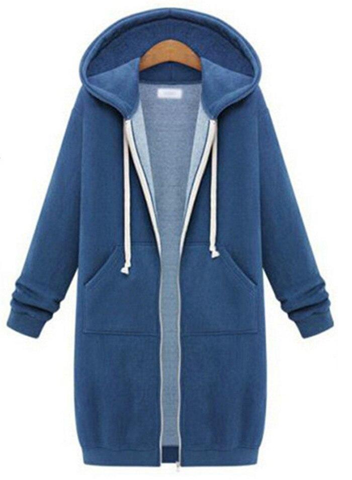 Autumn Winte Women Casual Long Zipper Hooded Jacket Hoodies Sweatshirt Vintage Plus Size 5Xl Pink Outwear Hoody Coat Clothing