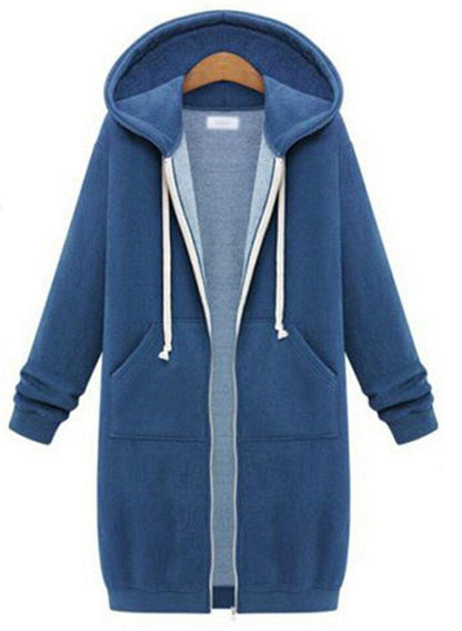 Autumn Winte Women Casual Long Zipper Hooded Jacket Hoodies Sweatshirt Vintage Plus Size 5Xl Pink Outwear Hoody Coat Clothing