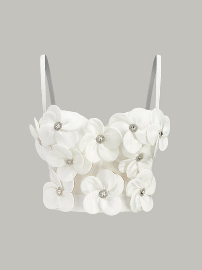 3D Floral Embellished Corset
