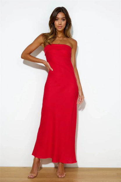 Chilling On My Own Maxi Dress Red