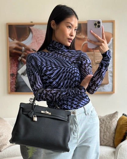 Hermès Kelly 35cm Bag Black in Togo Leather with Palladium Hardware