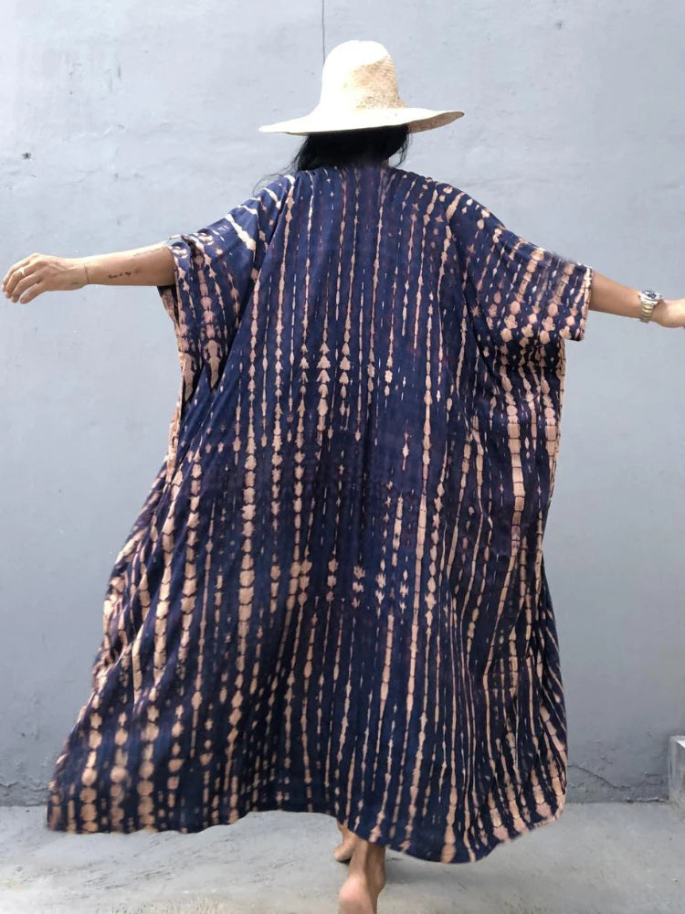 Beach Cover Ups For Swimwear Women Black Tie Dye Kimono Swimsuit Cape Summer Dress 2022 Beachwear Outfits Sales