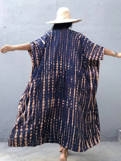 Beach Cover Ups For Swimwear Women Black Tie Dye Kimono Swimsuit Cape Summer Dress 2022 Beachwear Outfits Sales