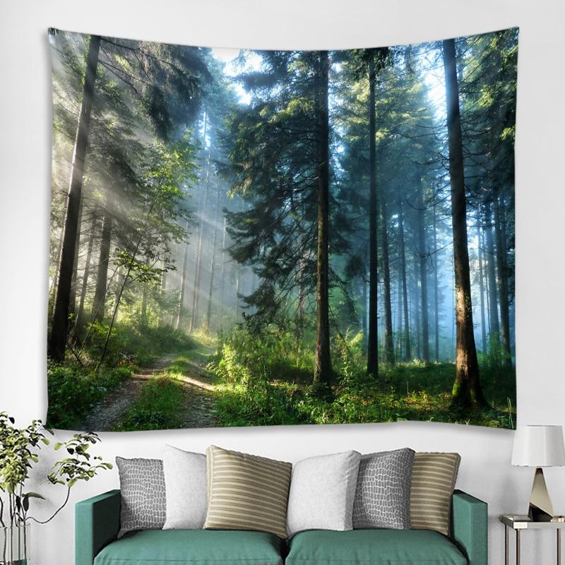 Beautiful Natural Forest Printed Large Wall Tapestry Cheap Hippie Wall Hanging Bohemian Wall Tapestries Mandala Wall Art Decor