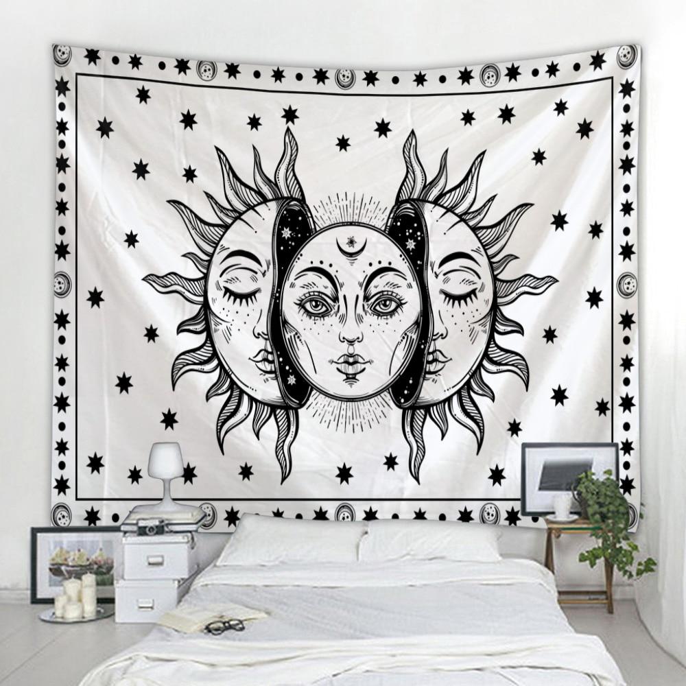 Beautiful Psychedelic Face Printing Big Wall Mounted Cheap Hippie Wall Hanging Bohemian Wall Tapestry Mandala Wall Art Decoratio
