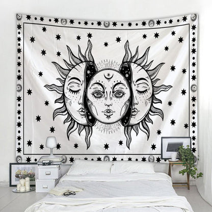 Beautiful Psychedelic Face Printing Big Wall Mounted Cheap Hippie Wall Hanging Bohemian Wall Tapestry Mandala Wall Art Decoratio
